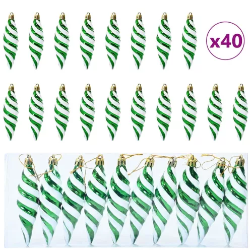 Karácsonyi Spirális Alakú Gömb 40 pcs Zöld