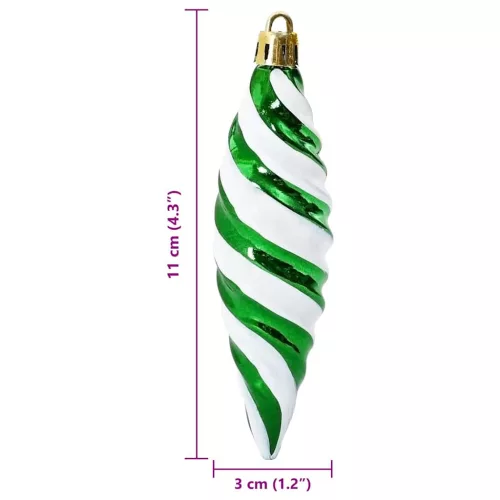 Karácsonyi Spirális Alakú Gömb 40 pcs Zöld
