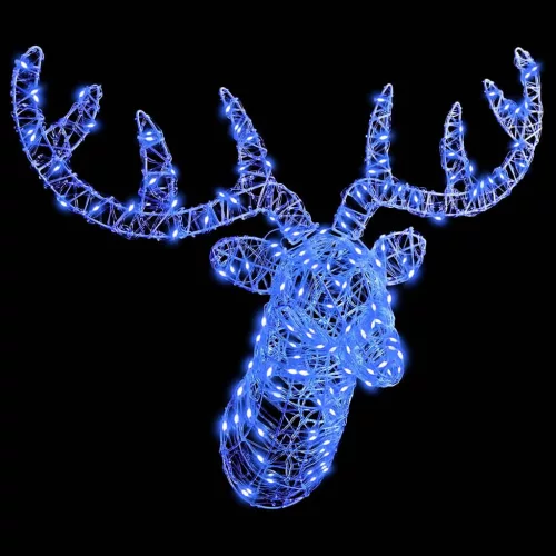 Rénszarvas fej 140 LED-del Kék 60 cm Akril
