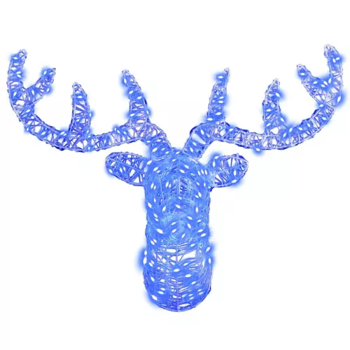 Rénszarvas fej 140 LED-del Kék 60 cm Akril