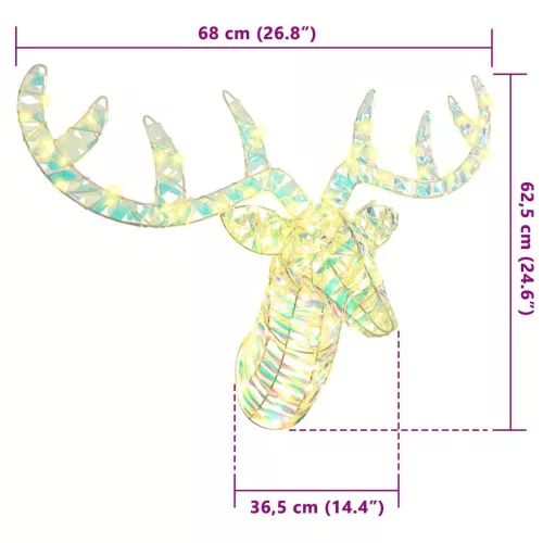 Rénszarvas húzta szán 140 LED-del Meleg fehér 60 cm PET