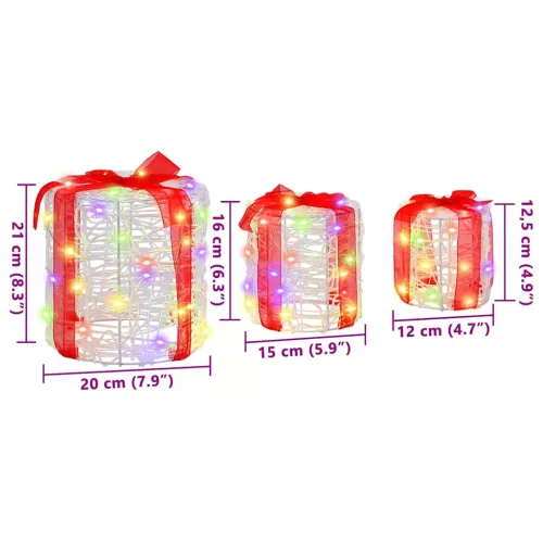 Ajándéktáska Díszítés 3 pcs színes 20 x 20 x 21 cm Akril