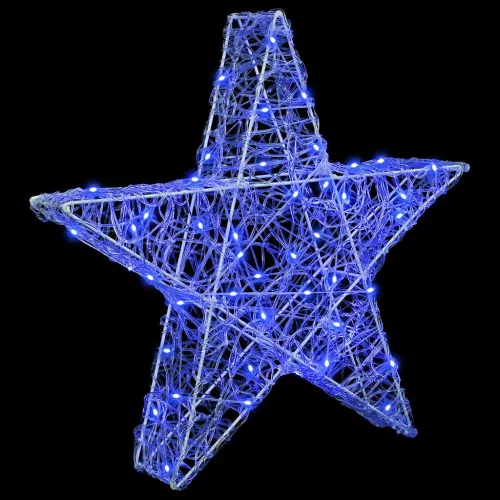 3D Csillag 50 LED-del Kék 55 x 53.5 x 10 cm Akril