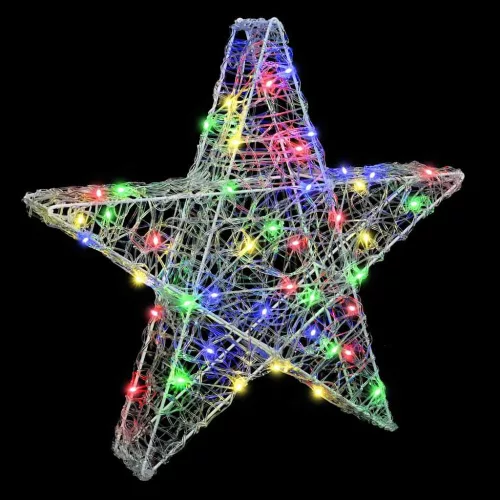 3D Csillag 50 LED-del Sokszínű 55 x 53.5 x 10 cm Akril