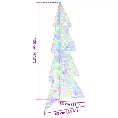 Karácsonyfa 100 LED-del Sokszínű 120 cm Akril