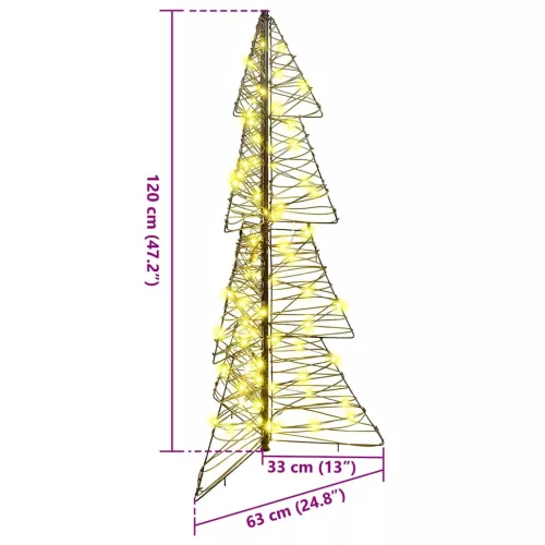 Karácsonyfa 100 LED-del Meleg fehér 120 cm Rattan