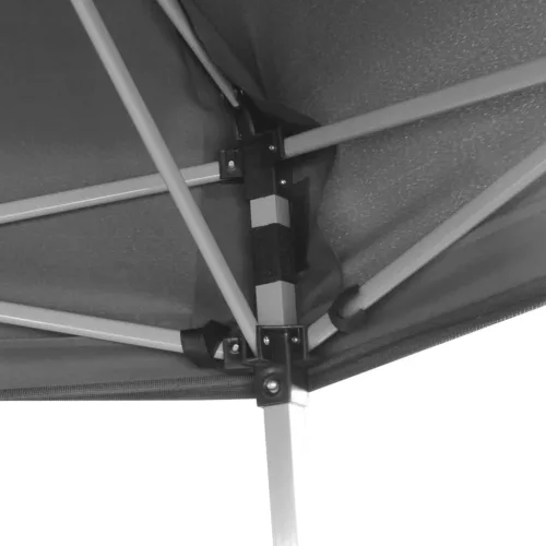 Szürke hatszögletű felugró pavilon 6 oldalfallal 3,6 x 3,1 m