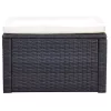 Barna polyrattan ottomán zsámoly 53x53x30 cm