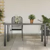 Fekete alumínium és üveg kerti asztal 150 x 90 x 74 cm