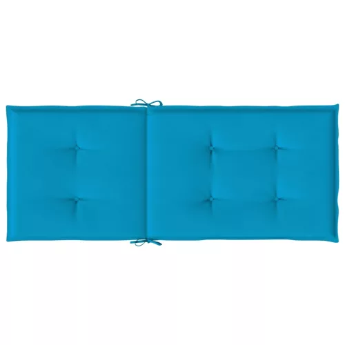 4 db kék szövet kerti magas háttámlájú székpárna 120x50x3 cm