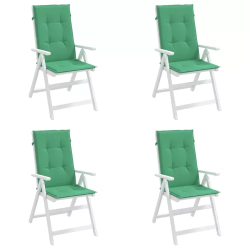 4 db zöld szövet kerti magas háttámlájú székpárna 120x50x3 cm