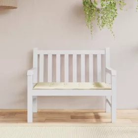 Krémszínű oxford szövet kerti padpárna 120 x 50 x 3 cm
