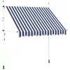 Kézzel feltekerhető napellenző kék-fehér csíkokkal 250 cm