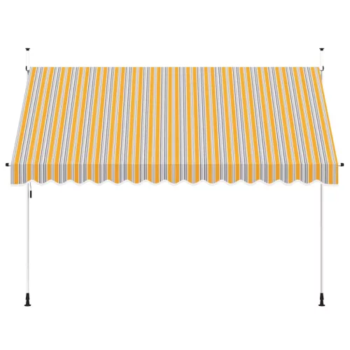 Kézzel feltekerhető napellenző kék-sárga csíkokkal 350 cm