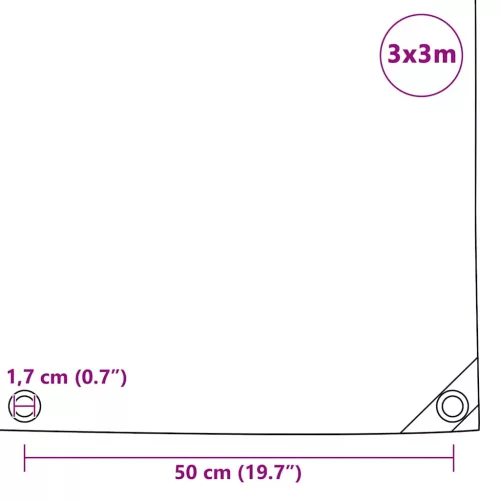 Szürke takaróponyva 650 g/m² 3 x 3 m