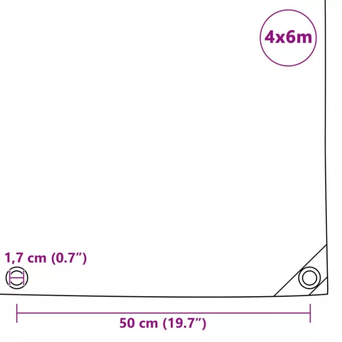 Zöld takaróponyva 650 g/m² 4 x 6 m