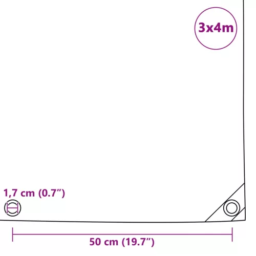 Kék takaróponyva 650 g/m² 3 x 4 m
