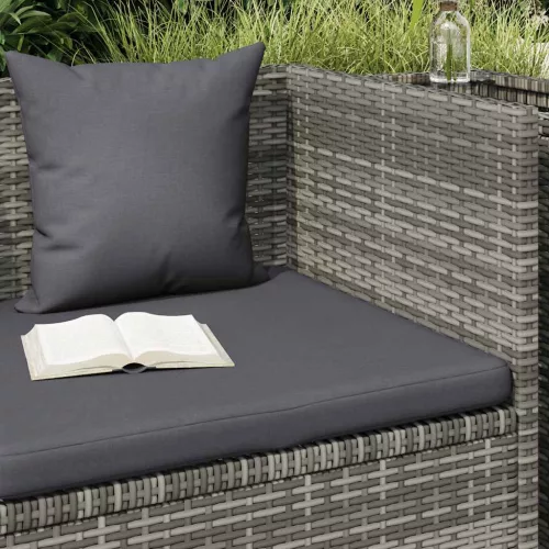 Szürke polyrattan kerti ágy 200 x 60 cm