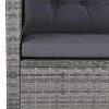 6-részes szürke polyrattan kerti bútorszett párnákkal