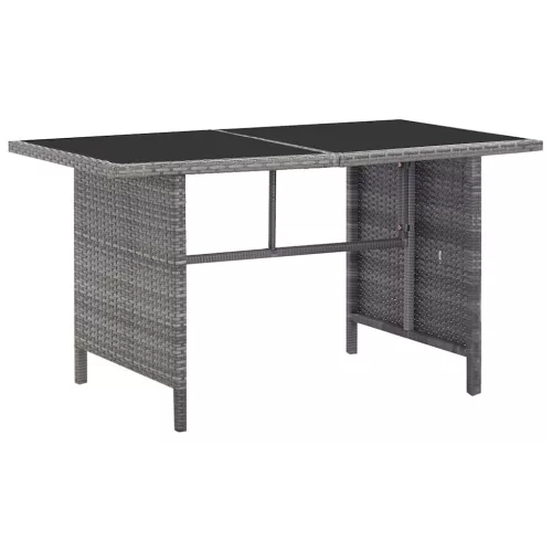 6-részes szürke polyrattan kerti bútorszett párnákkal