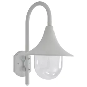 Fehér alumínium kerti falilámpa, E27, 42 cm