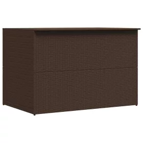 Barna polyrattan kerti tárolóláda 150 x 100 x 100 cm