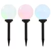 3 db napelemes kültéri LED gömblámpa, 20 cm RGB