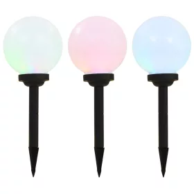3 db napelemes kültéri LED gömblámpa, 20 cm RGB