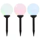 3 db napelemes kültéri LED gömblámpa, 20 cm RGB
