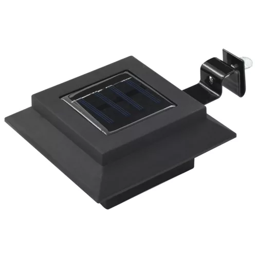 6 db négyszögletes fekete kültéri napelemes LED lámpa, 12 cm