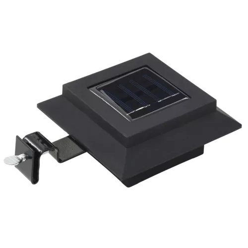 6 db négyszögletes fekete kültéri napelemes LED lámpa, 12 cm