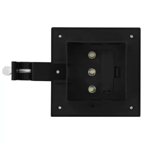 6 db négyszögletes fekete kültéri napelemes LED lámpa, 12 cm