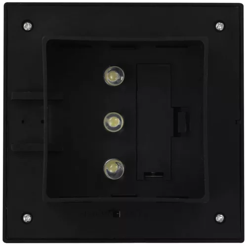6 db négyszögletes fekete kültéri napelemes LED lámpa, 12 cm