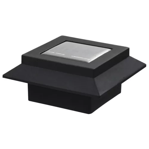 6 db négyszögletes fekete kültéri napelemes LED lámpa, 12 cm