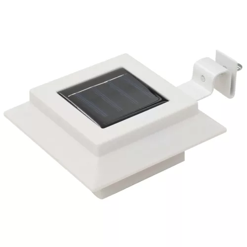 6 db négyszögletes fehér kültéri napelemes LED lámpa, 12 cm