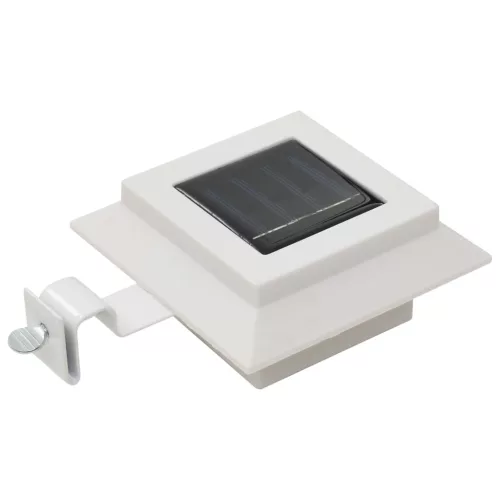 6 db négyszögletes fehér kültéri napelemes LED lámpa, 12 cm