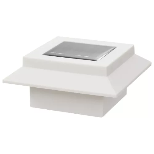 6 db négyszögletes fehér kültéri napelemes LED lámpa, 12 cm