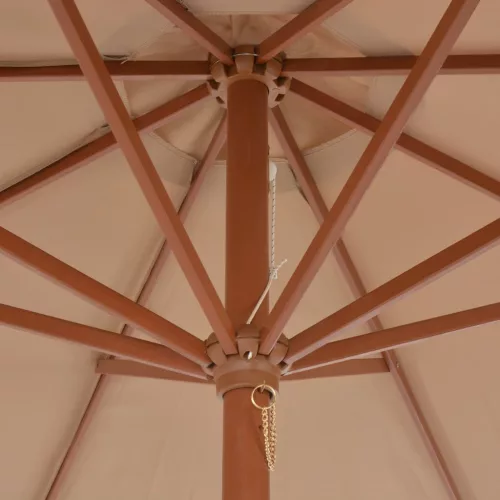 Tópszínű kültéri napernyő farúddal 300 cm