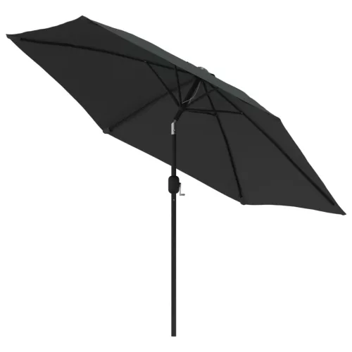 Antracitszürke kültéri napernyő fémrúddal, 300 cm átmérőjű