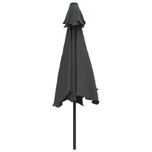 Antracitszürke kültéri napernyő fémrúddal, 300 cm átmérőjű
