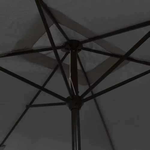 Antracitszürke kültéri napernyő fémrúddal 300 x 200 cm