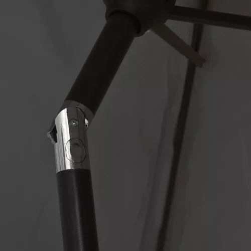 Antracitszürke napernyő LED-fényekkel és acélrúddal 300 cm