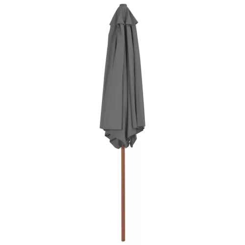 Antracitszürke kültéri napernyő farúddal 270 cm