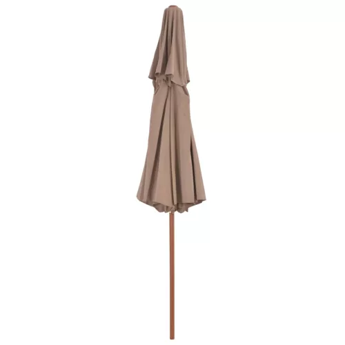 Tópszínű kétszintes napernyő fa rúddal 270 cm