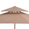 Tópszínű kétszintes napernyő fa rúddal 270 cm