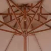 Tópszínű kétszintes napernyő fa rúddal 270 cm