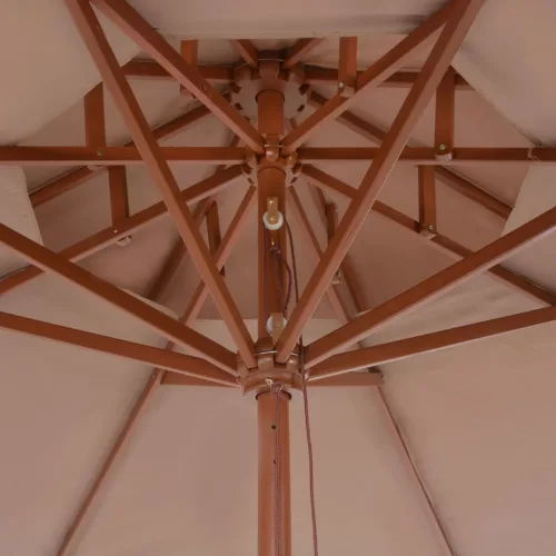Tópszínű kétszintes napernyő fa rúddal 270 cm