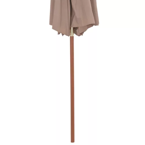 Tópszínű kétszintes napernyő fa rúddal 270 cm