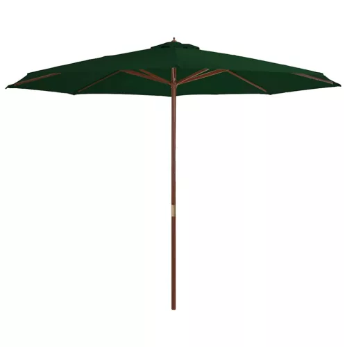 Zöld kültéri napernyő farúddal 350 cm