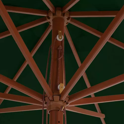 Zöld kültéri napernyő farúddal 350 cm